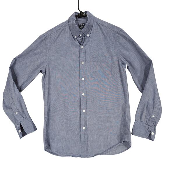 J Crew Slim Button Down Shirt S Men Flex Washed Blue Stretch Cotton 40x29 Preppy - Picture 1 of 13